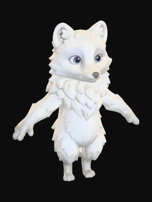 3D model for Snowy Fox Cub