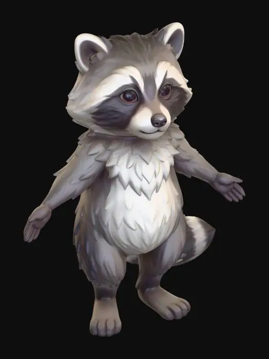 3D model for Cosmo the Friendly Raccoon
