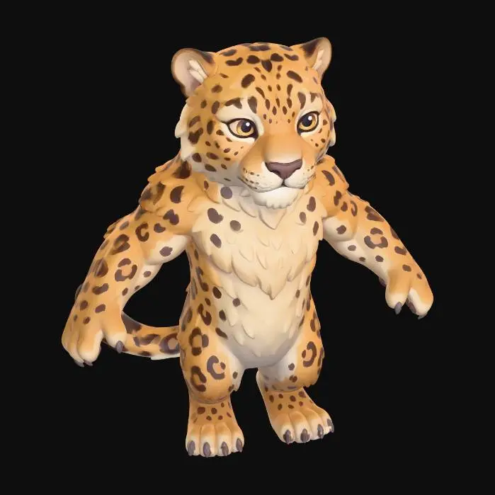 3D model for Golden Leopard Sentinel
