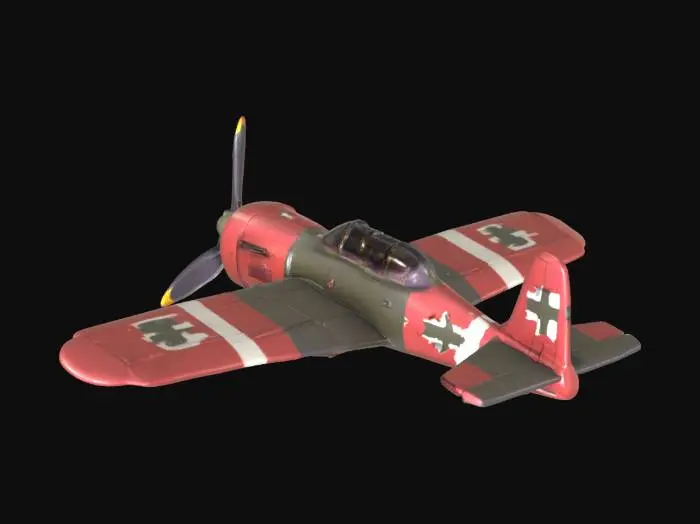 3D model for a modular stylized ww2 plane in a fortnite / crimson skies style