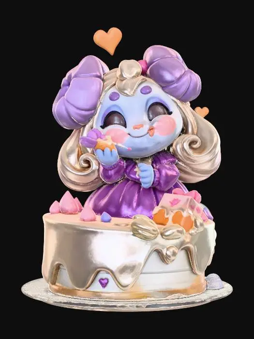 3D model for Pastel Dream Ram Cake