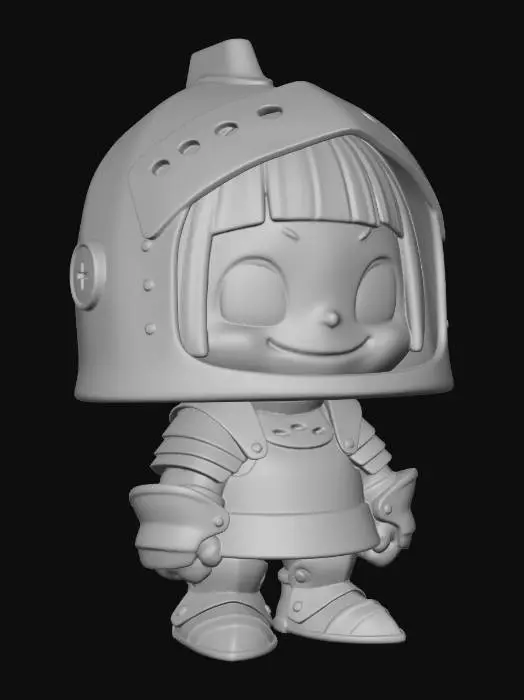 3D model for Tiny Knight in Silver Armor