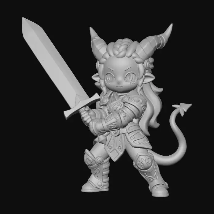 3D model for Tiefling Paladin Knight