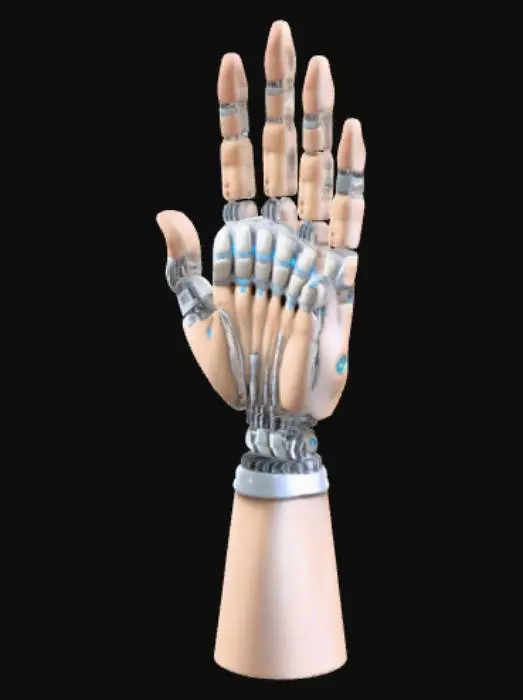 3D model for 3 д модель кисти с 5 отдельными и не пересекающимеся пальцами как у человека с добавлением эффекта бионического протеза