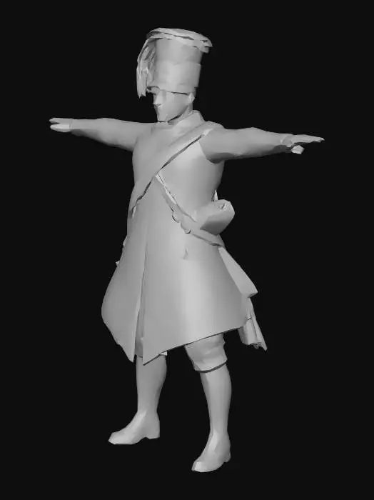 3D model for Polish musketeer of the 17th century in T-pose
