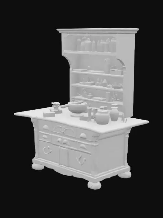 3D model for apothecary table