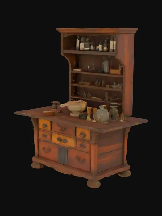 3D model for apothecary table