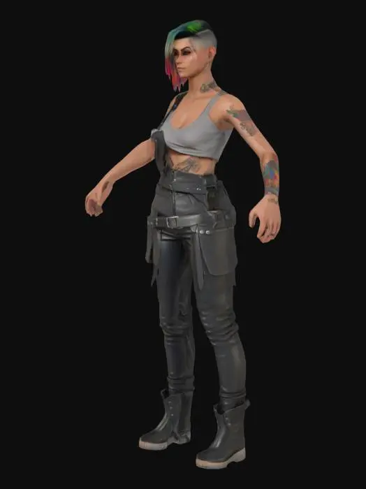 3D model for Cyberpunk Fighter