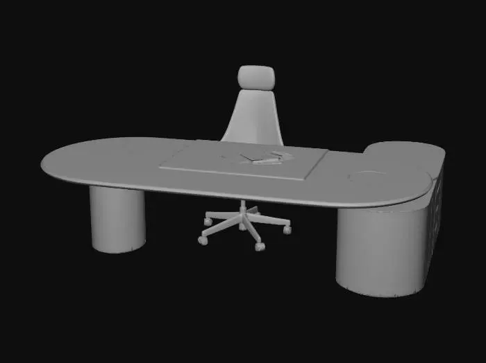 3D model for Curved Corner Desk