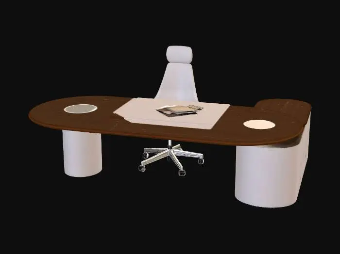 3D model for Curved Corner Desk