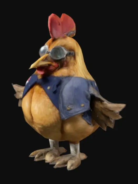 3D model for uma galinha em pose T pronta pra textura, a galinha vai ser pra um jogo de luta, ela tem que ficar boa pra rig, galinha normal redondinha
