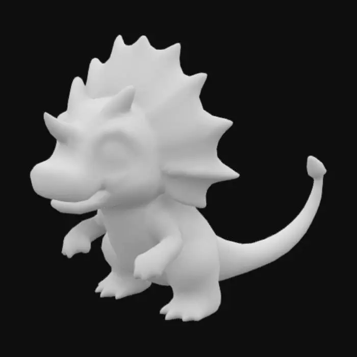 3D model for um pet para vpet, parece um triceratops da lua, todo dourado azul e transparente algumas partes