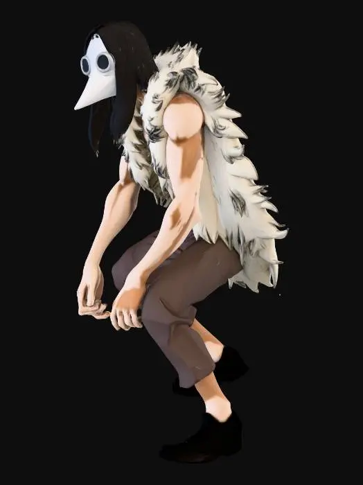 3D model for Masked Figure Sitting