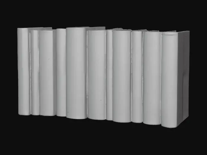 3D model for row of antique books, with romantic autumn inspired book covers, vintage