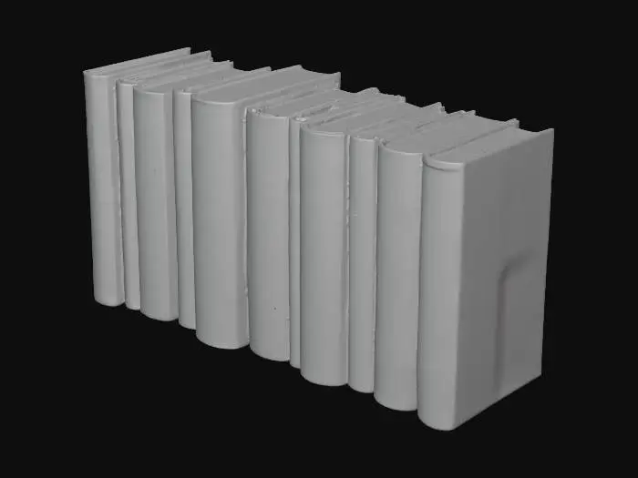 3D model for row of antique books, with romantic autumn inspired book covers, vintage