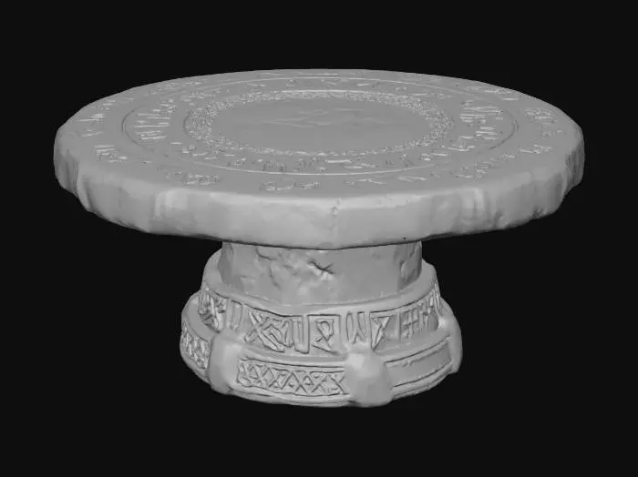3D model for Runestone Table, aged, uneven surface