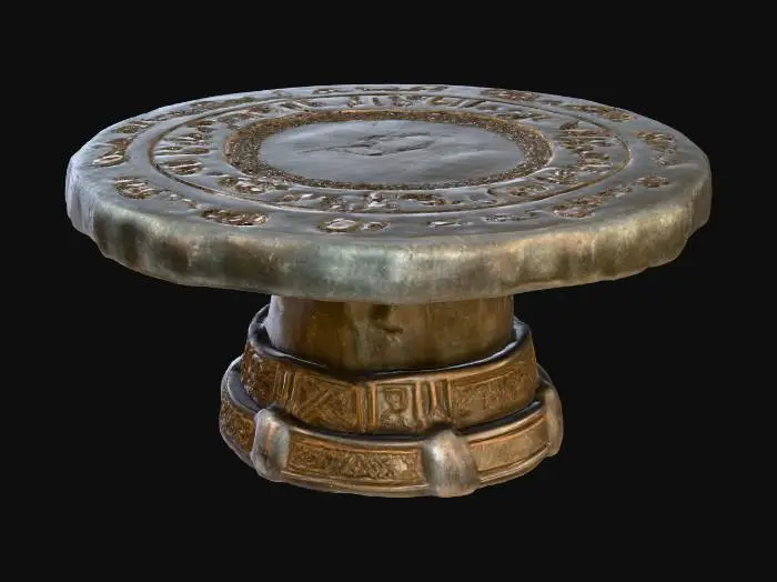 3D model for Runestone Table, aged, uneven surface