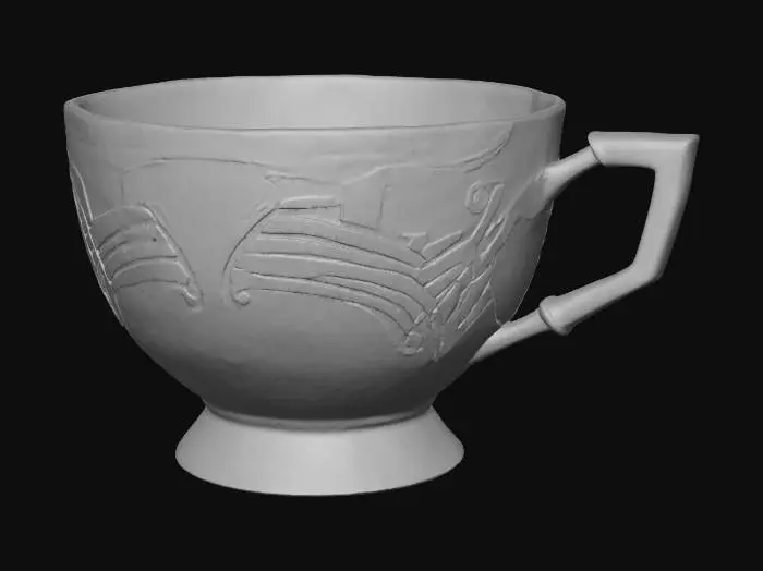 3D model for Teacup Silver Artdeco