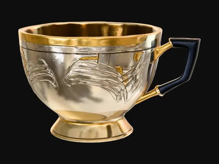 3D model for Teacup Silver Artdeco