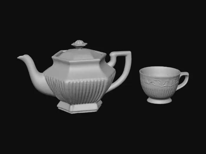 3D model for TeaSet Dark Gold Striped