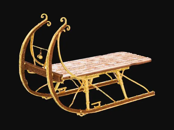3D model for Sleigh Chariot Golden