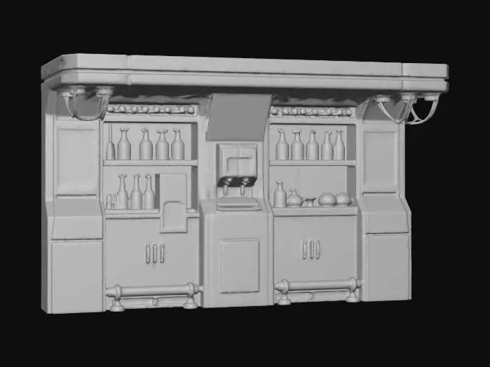 3D model for Bar Counter Cyberpunk