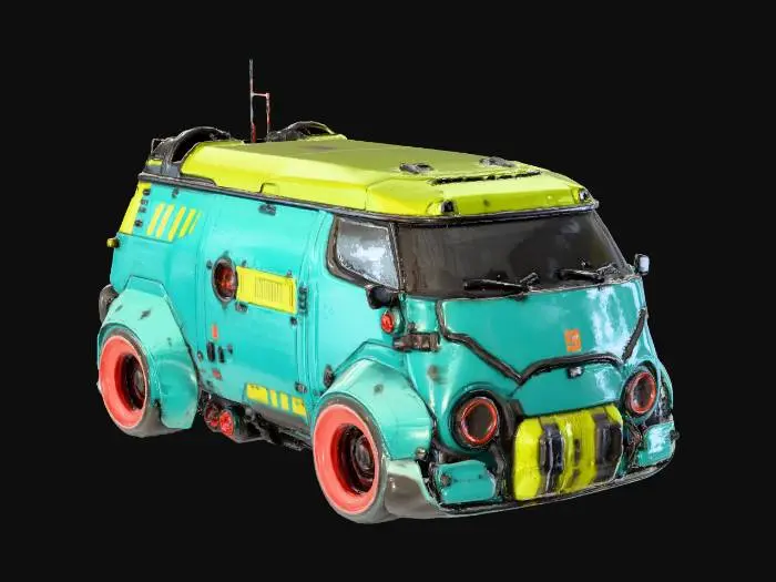 3D model for Cyberpunk Cruiser Cyan