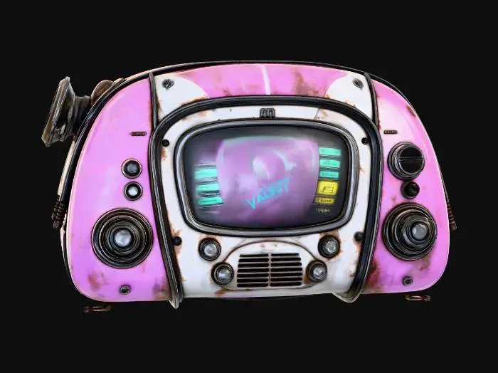 3D model for Retro Pink Cat Television