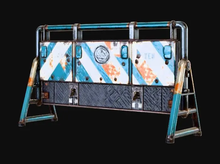 3D model for Street Barricade Cyberpunk Rusty