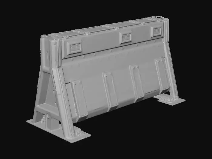 3D model for Street Barrier Cyberpunk Barricade Blue