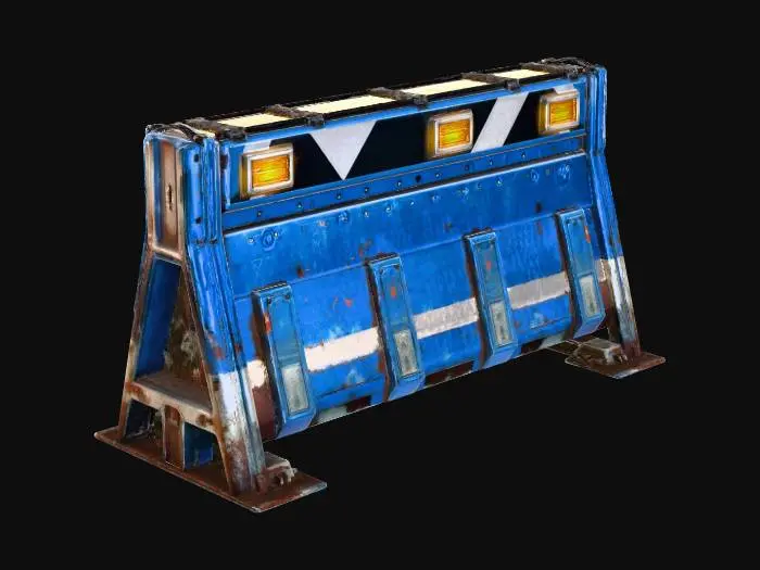 3D model for Street Barrier Cyberpunk Barricade Blue