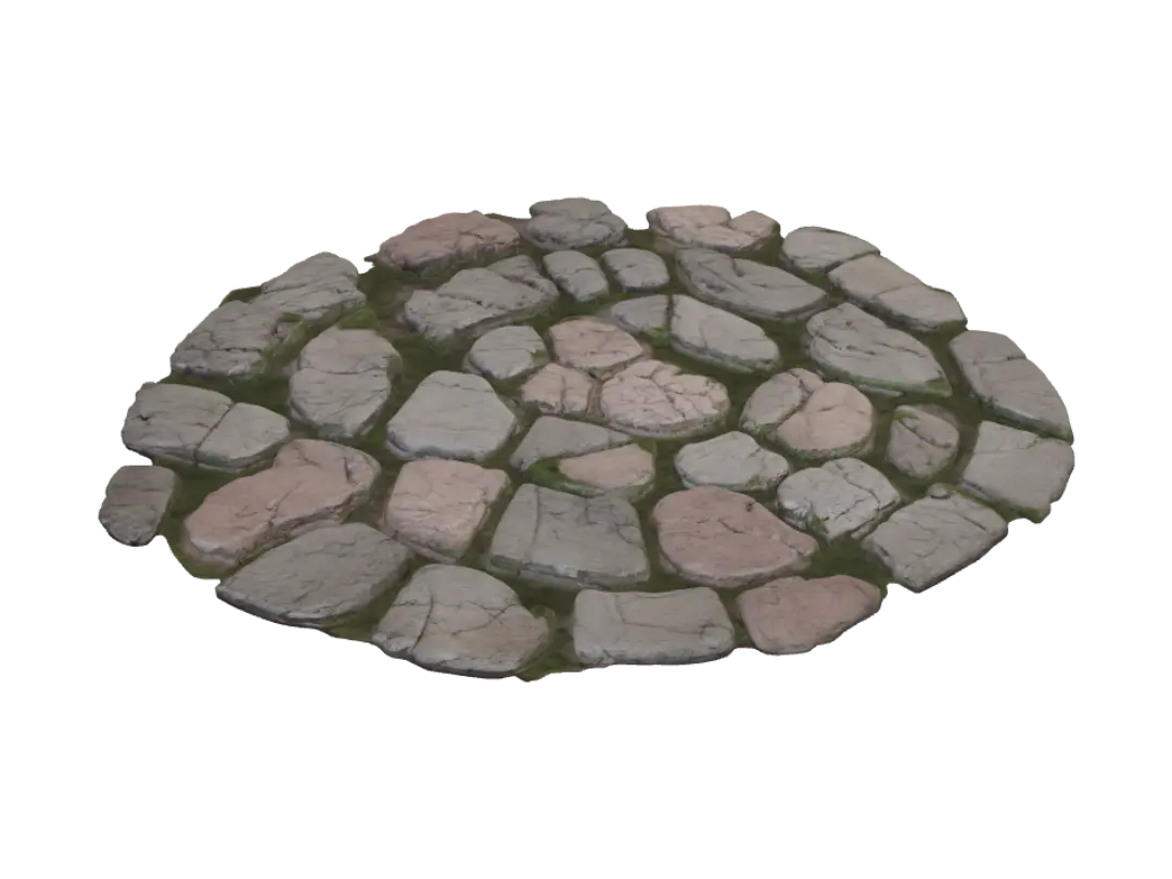 Mossy Cobblestone Circle yapay zekâ ile oluşturulmuş 3D model