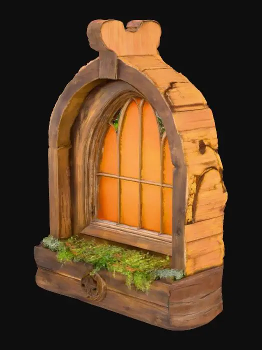 3D model for Arched Fairytale Windows with Golden Glow