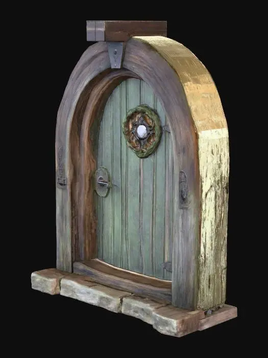 3D model for Medieval Doorway witch Charming Windows