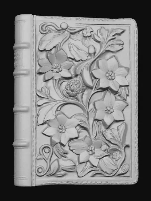 3D model for Vintage Leather Book with Floral Embossment
