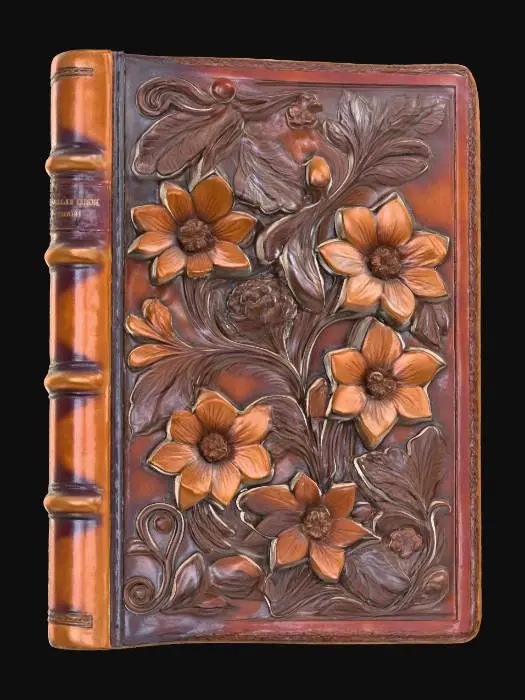 3D model for Vintage Leather Book with Floral Embossment