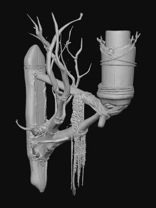 3D model for Branch Wall Torch