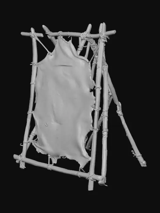 3D model for Tanning Frame with Occult Dark creepy Fur