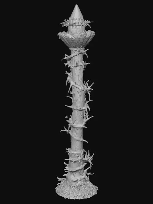 3D model for Torch with Thorns and aged wood