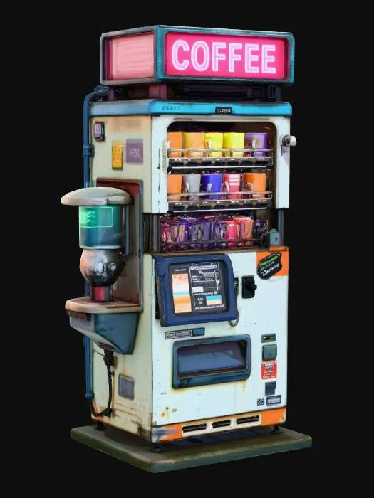 3D model for Vendor Coffee Cyberpunk