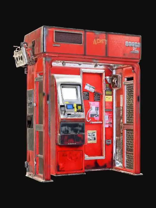 3D model for Booth Retro-Red Cyberpunk