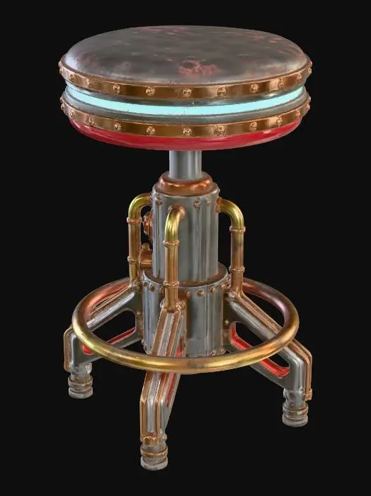 3D model for Stool Round Cyberpunk