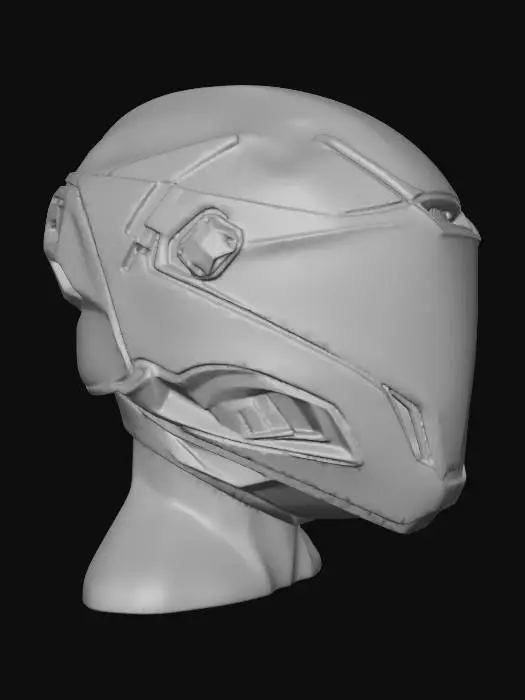 3D model for Helmet Motorbike OffRed Futuristic