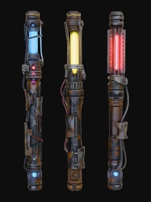 3D model for Trio Light Pole Street Cyberpunk
