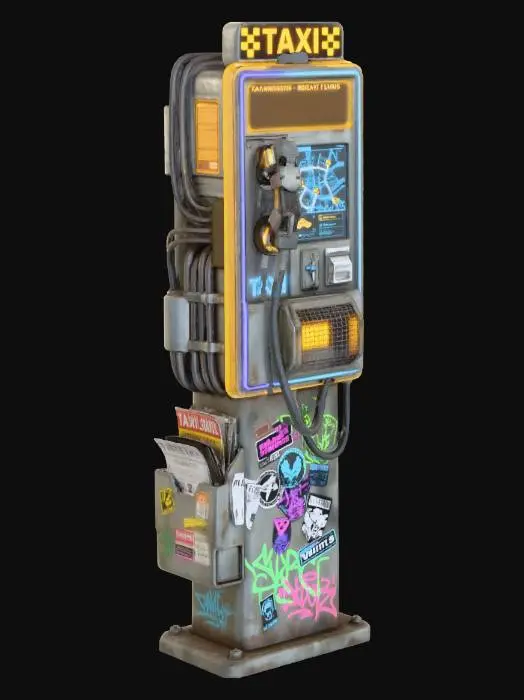 3D model for Taxi Terminal Cyberpunk