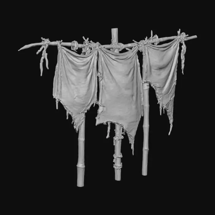 3D model for Tattered Distressed Banner