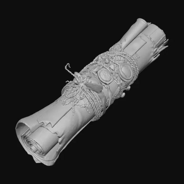 3D model for Ancient Scroll with Charms