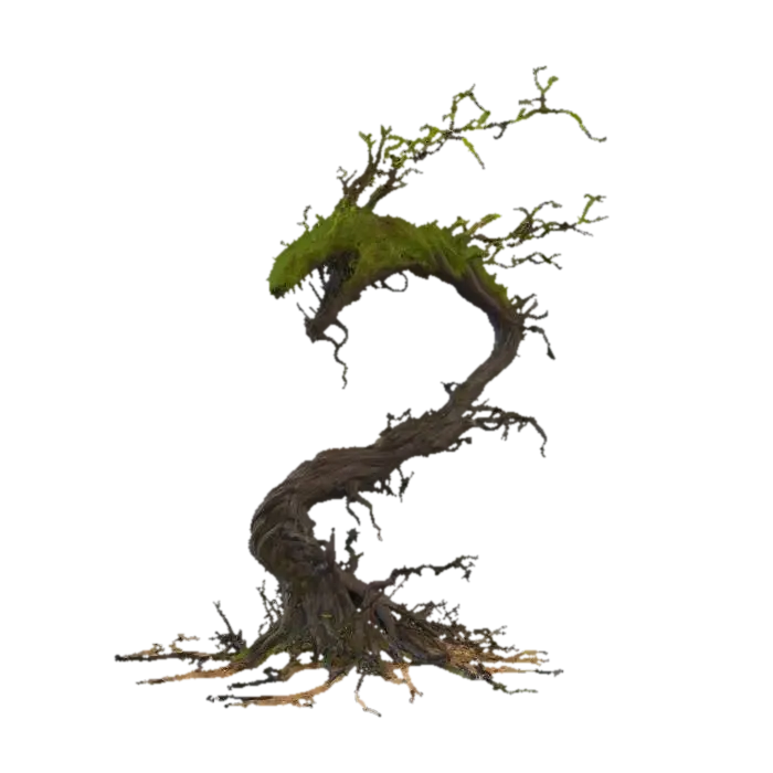 Snake Branch Tree - Bark 3D model, vytvořený pomocí AI