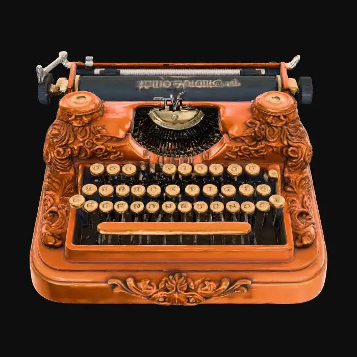 3D model for Typewriter Wood Carved