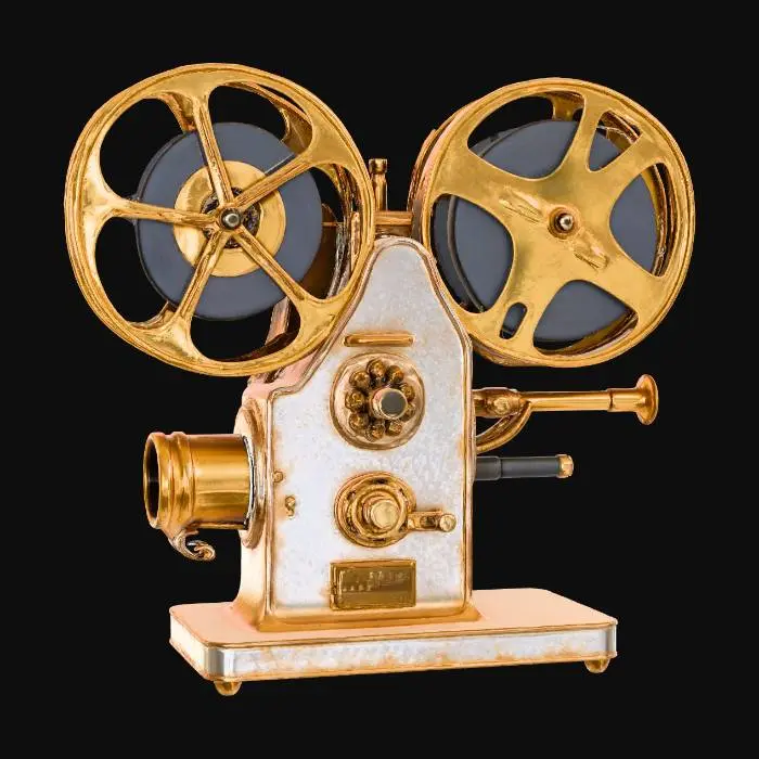 3D model for Film Projector Vintage Gold